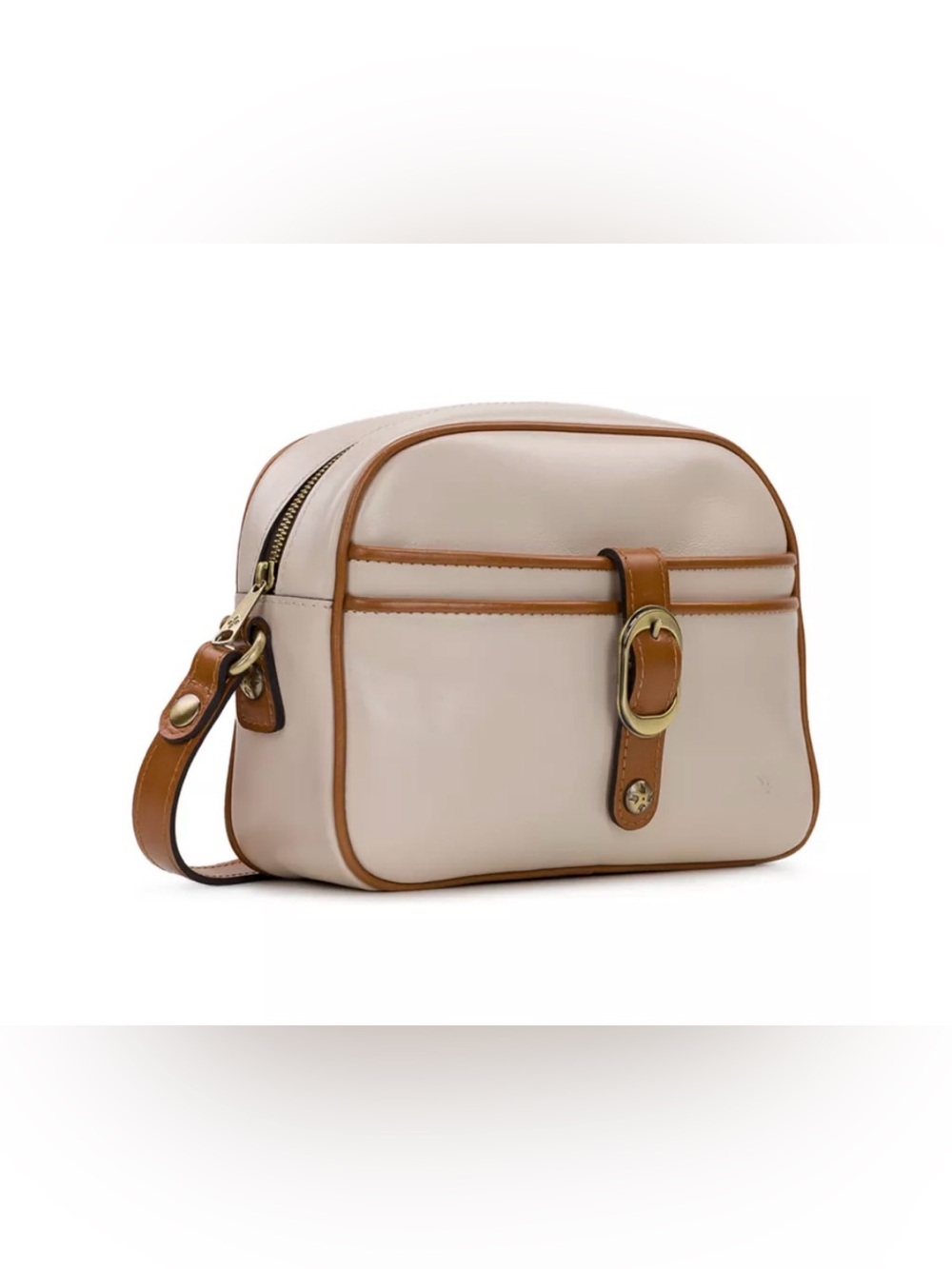 Patricia Nash Melissa Crossbody Bag Cream & Tan Leather Bag - Shoulder Bag